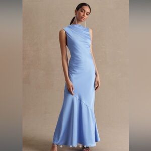 Significant Other Lana Cowl-neck tie back satin maxi dress